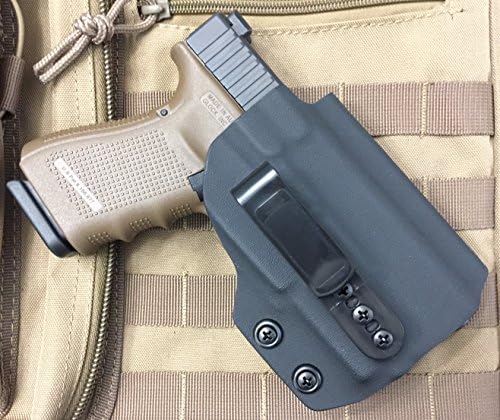 MIE Productions IWB Holsters For GLOCK 19 MOS with TLR-1, TLR-3, TLR-4, X300U, FOXTRO1, APL, APLc, OLIGHT PL-2 (Right, Black, TLR-1)
