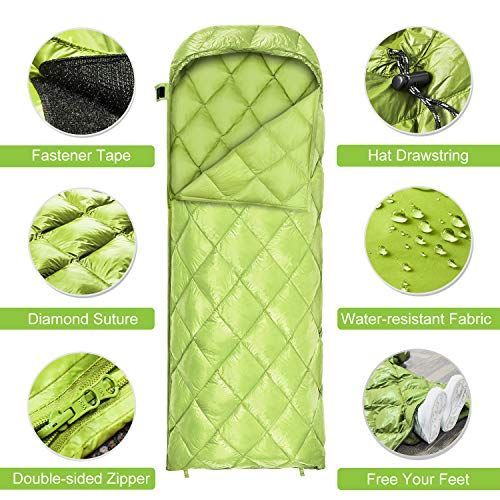 ECOOPRO Down Sleeping Bag, 32 Degree F 800 Fill Power Cold Weather