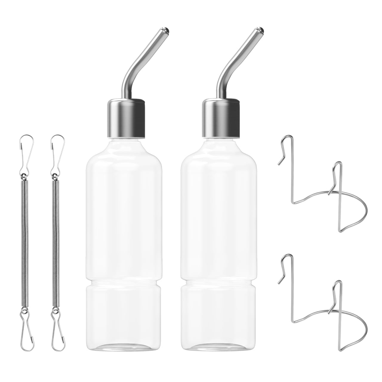 VILLCASE 2pcs Rabbit Water Bottles, Hanging Rodent Drinker, No Leak Drinking Feeder Hamster Automatic Water Dispenser for Bunny Chinchilla Small Animals