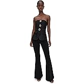 Self Portrait Women's Black Taffeta Bandeau Jumpsuit