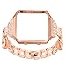 Compatible for Fitbit Blaze Bands Women Men with Frame, VOMA Stainless Steel Fitbit Blaze Watch Band Fitbit Blaze Accessories Fitbit Bands Blaze Fit bit Blaze Bands Large Small Bangle 3 Rose Gold