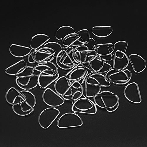 image for Hysagtek 50 x 1 Inch Metal D Ring Buckles For Dog Collars Handbags Web
