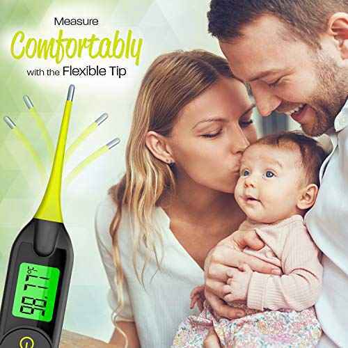 KeenHealth - Digital Thermometer - with Fever Alarm - Clinically Accurate Fever Thermometer - Approved for Adults and Kids - Oral and Rectal - Baby Thermometer - K-DT-429 Gray