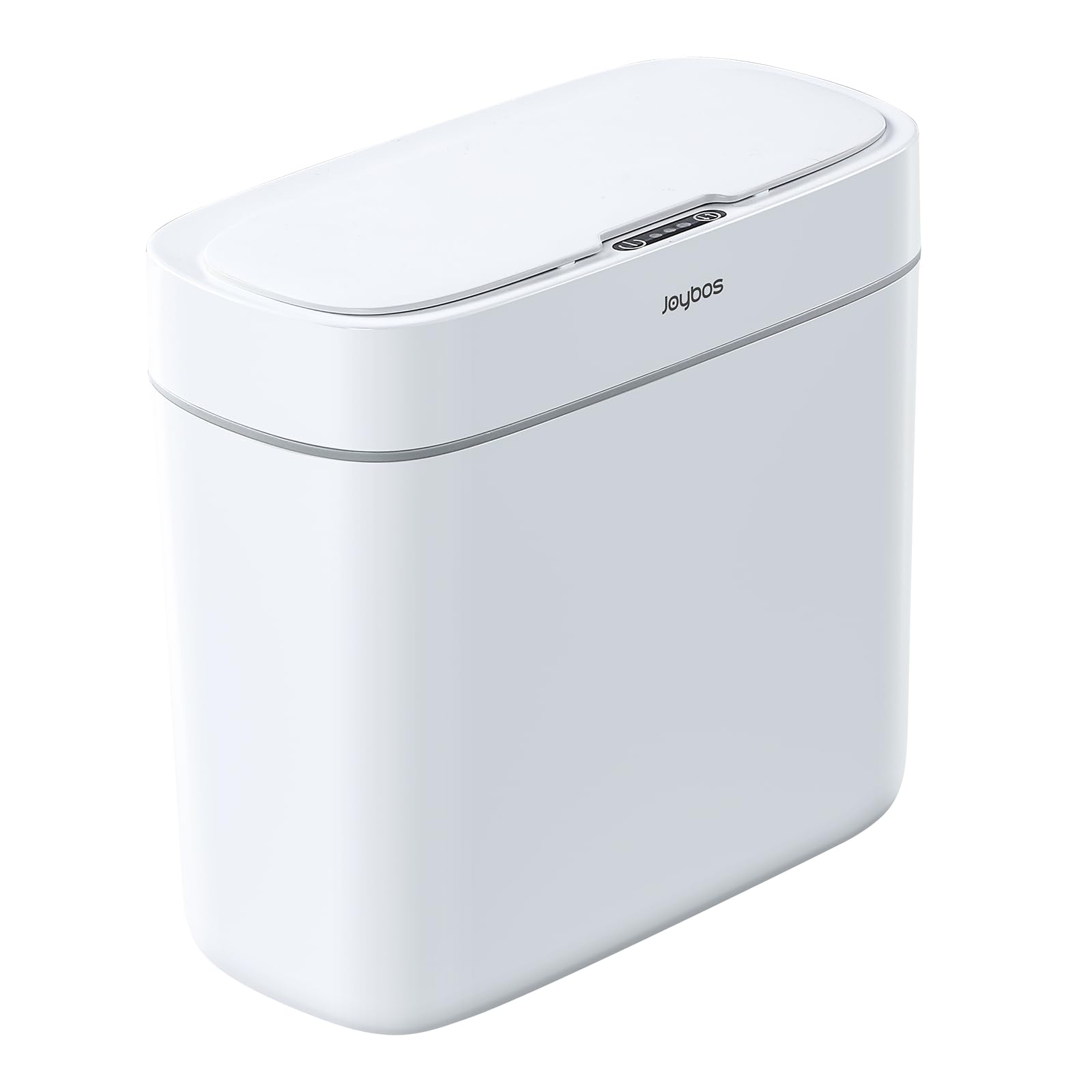 JOYBOS Bathroom Automatic Trash Can with Lid 3 Gallon Slim Plastic Narrow Motion Sensor Garbage ...