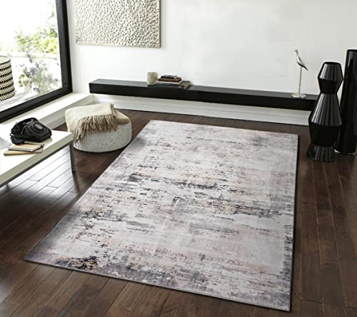 Color Carpet Tapete Decorativo Moderno desvanecido Gris Claro 1.6x2.30mts