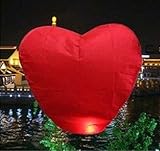 10 PCS Sky Chinese Lanterns Flying Paper Wish Wishing Balloon Heart-shape for Wedding Festival Xmas Christmas Party