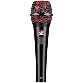 SE ELECTRONICS V7 Push-to-Talk Dynamic Microphone for Singing, Speech &amp; Studio Recording - XLR Handheld Professional Microphone with Supercardioid Aluminum Voice Coil for Huge Gain Before Feedback