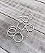 Bling Rings - 35 Silver Hair Rings for Pierced Braid & Dreadlock Decoration - Hair Loop Clips - Girl Jewelry Accessories - Jump Rings 15mm