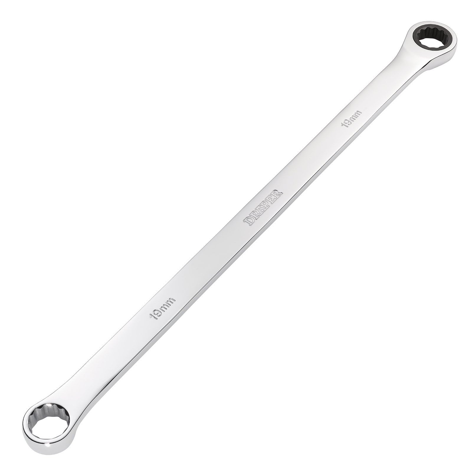 Draper 27777 HI-TORQ Metric Extra-Long Double Ring Ratchet Spanner, 19mm