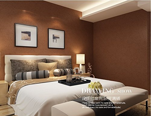 QIHANGSilk Modern Brief Plain Solid Color Non-Woven Wallpaper Roll TV Background Bronze Gold Color 0.53m*10m=5.3m2