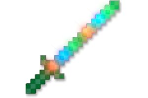 FLASHINGBLINKYLIGHTS Green Glowing LED 8-Bit Light Up Pixel Sword