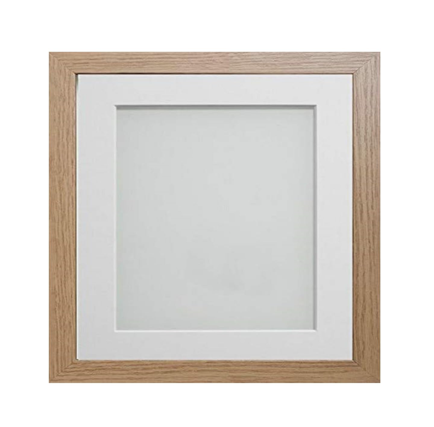 Frame Company Allington Range Beech Picture Photo Frame with White Mount Mount, 14x11 for pic size 12x8' * Choice of Sizes* Fitted with Glass