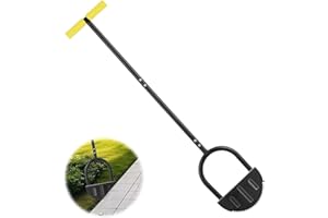 Luvenia Lawn Tool Half Moon Lawn Weasel Edger Chopper with Saw-Tooth Blade for Cleaning Edges Along Sidewalks Driveways Garden Flower Beds-Made of Stainless Steel with T-Soft Handle, 42-Inch Black