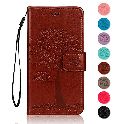Huawei Honor 6A Case, The Grafu Shockproof Leather Wallet Cover, Premium Magnetic Fip Case with Kickstand and Card Slots for Huawei Honor 6A, Brown - Thumbnail 6