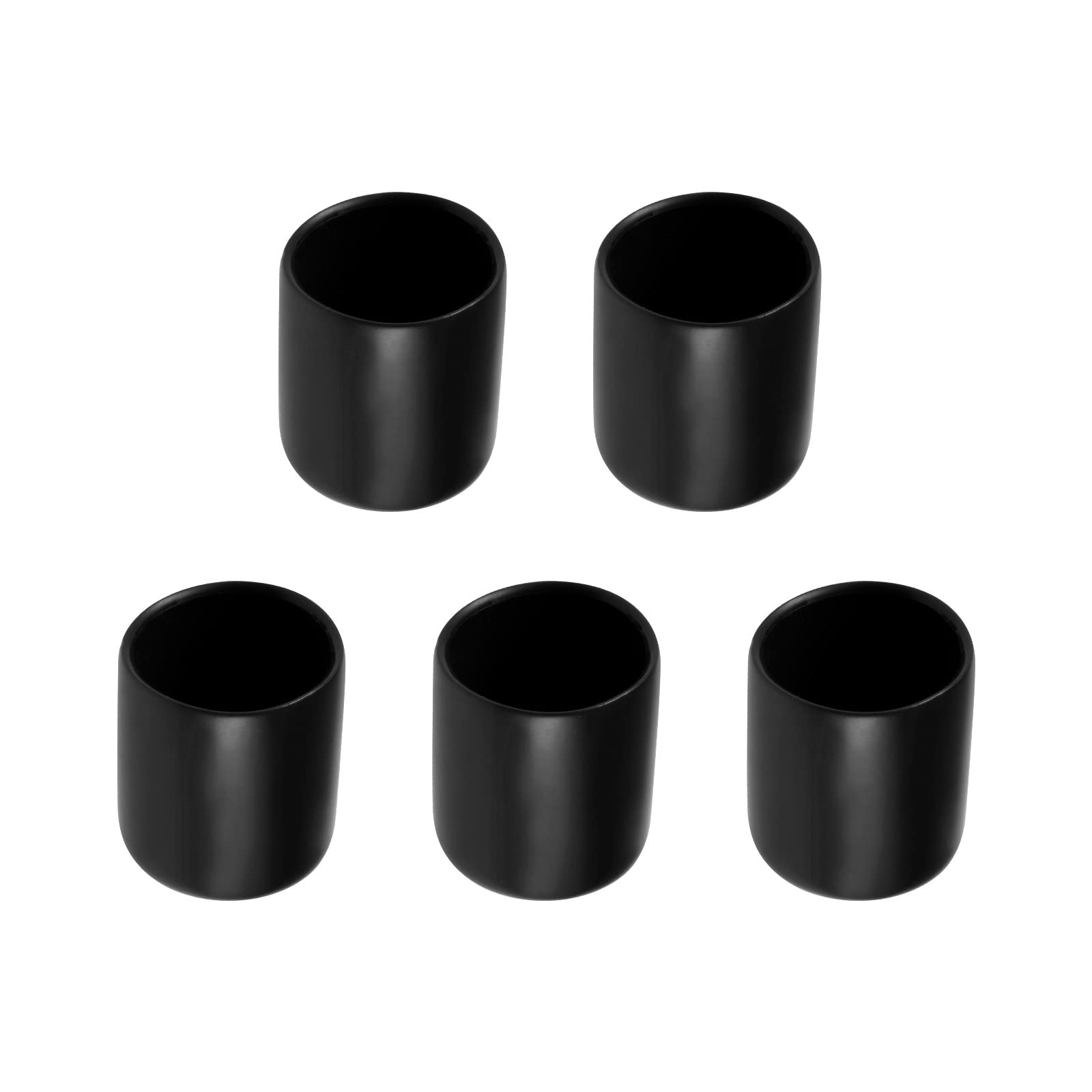 Rebower Screw Thread Protector Cover Rubber End Caps, [for Screw, Bolt] - 21mm ID/Black/5pcs