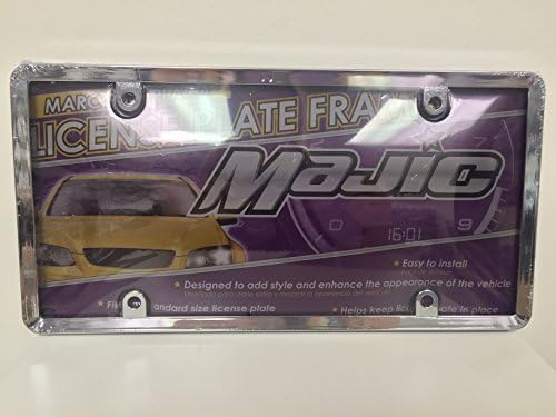 Majic License Plate Frame BLACK W/ ACRLYIC COLOR (1)