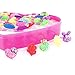 Assorted Colorful Plastic Flower Bows Sparkle Adjustable Rings with Heart Shape Display Case for Party Favors, Birthday, Adult & Children Size (36 Pack)