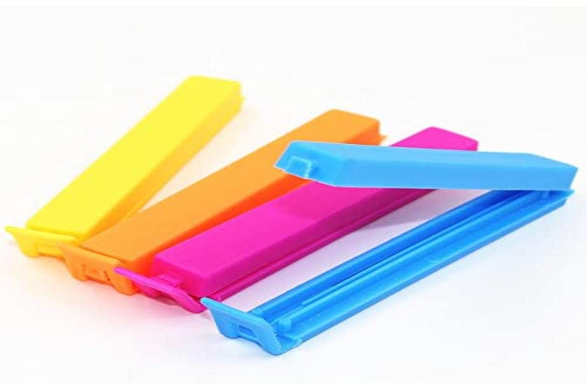 Juliyeh Plastic Sealing Clips, Sealing Clips, Freezer Bag Clip and Bag Clips for Cornflakes, Nuts or Coffee (Pack of 10 - Colourful)
