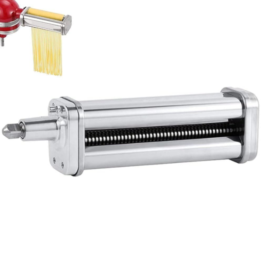 Tissting Pasta Roller Attachment, Adjustable Stainless Steel KitchenAid Mixer Pasta Maker Tool with Thickness Control for Homemade Lasagna Fettuccine Spaghetti