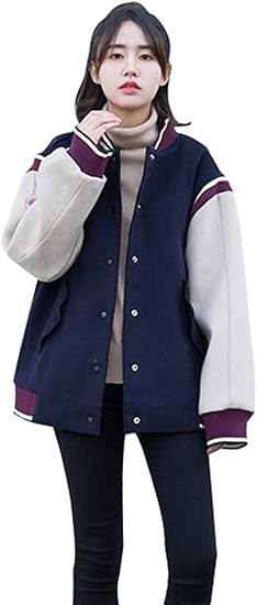 Amazon ジンニュウ レディース スタジャン ジャケット ラシャコート 野球 ジャケット 長袖 大きいサイズ アウター 通学 学生 シンプル おしゃれ コート ジャケット 通販