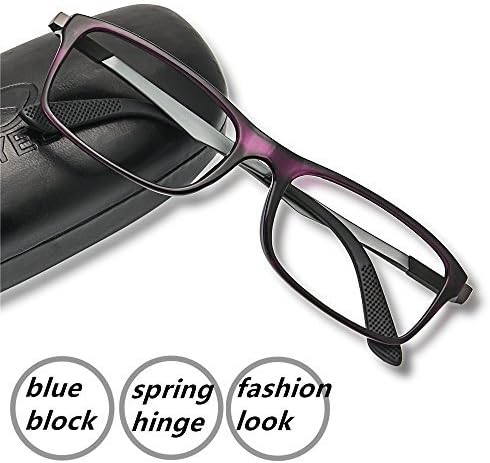 Computer Reading Glasses 2.0 Violet - 2017 New EyeYee Blue Light Blocking Reader Spring Hinge Anti Glare Anti Eye Strain Screen Eyeglasses Reduce Headaches Eyewear Gamers Glasses for Computer Use