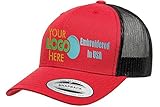 Custom Trucker Hat. Yupoong. Embroidered. Your Own Logo Curved Bill Snapback.