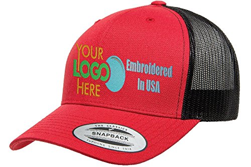 Custom Trucker Hat. Yupoong. Embroidered. Your Own Logo Curved Bill Snapback.