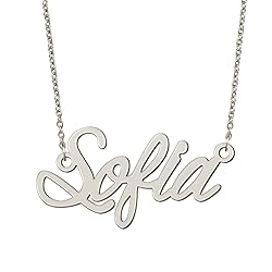 BYBWBL Sofia Name Pendant Necklace Silver Color