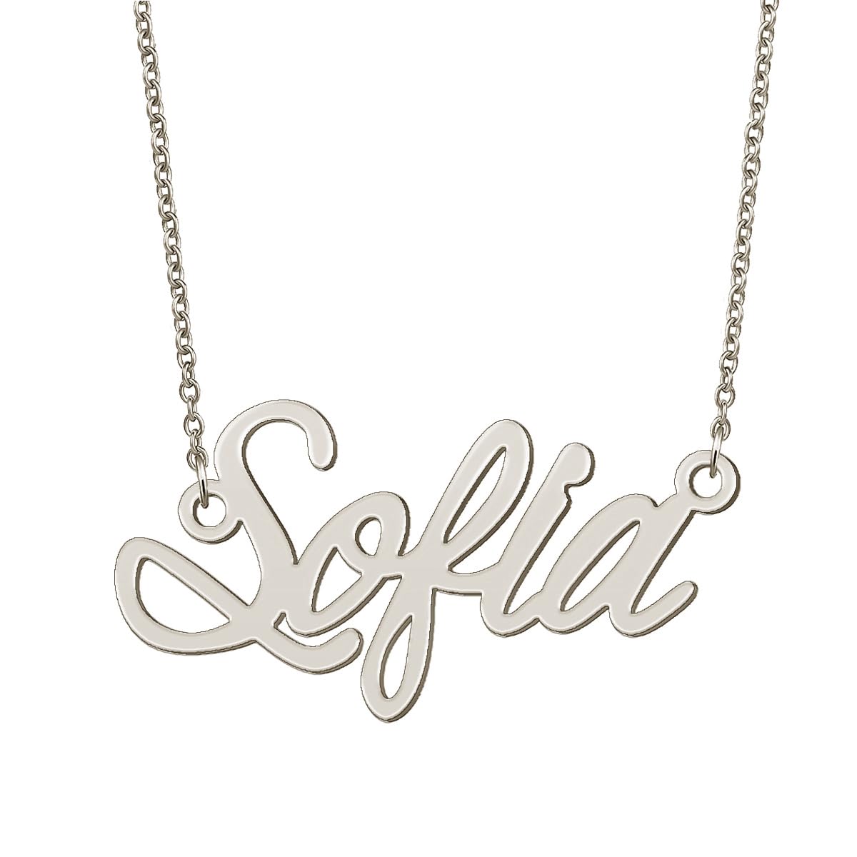 BYBWBL Sofia Name Pendant Necklace Silver Color