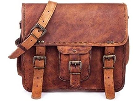 pranjals house Leather 11 Brown Laptop Briefcase