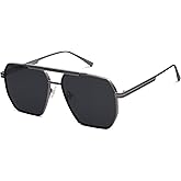 SOJOS Retro Oversized Square Polarized Sunglasses for Women Men Vintage Shades Classic Large Metal Sun Glasses