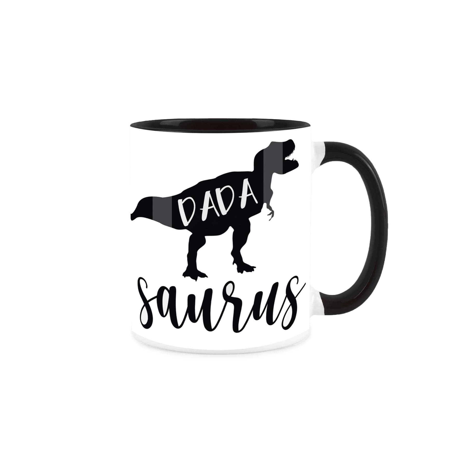 Purely Home Fathers Day Mug - Dad-asaurus Black - Coffee Tea Present for Fathers Day Gift