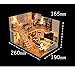 WYD DIY Loft Apartments Wooden Dollhouse Miniature Dolls House LED Lights Assembly Kit 3D Puzzle Crafts Toy Creative Children Birthday Gifts