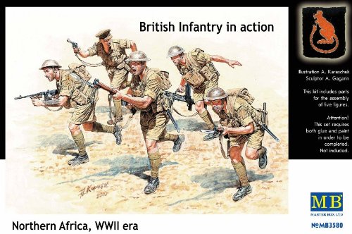 Master Box WWII British Infantry N. Africa (5) Figure Model Building Kits (1:35 Scale)