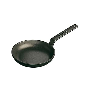 Staub 1221223 Cast Iron Mini Frying Pan, 4.75-inch, Black Matte