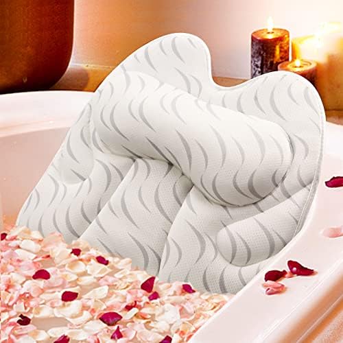 Bath Pillow for Tub Neck and Back Support, Bath Pillows Ergonomic