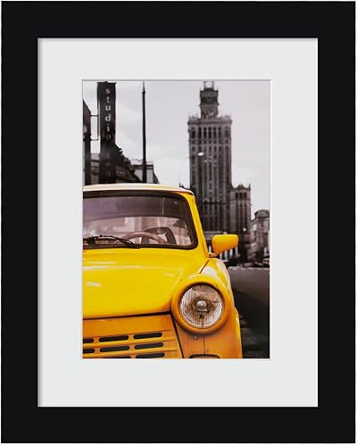 EGOFINE 9x7 Black Solid Wood Photo Frame - Table Top & Wall Mount