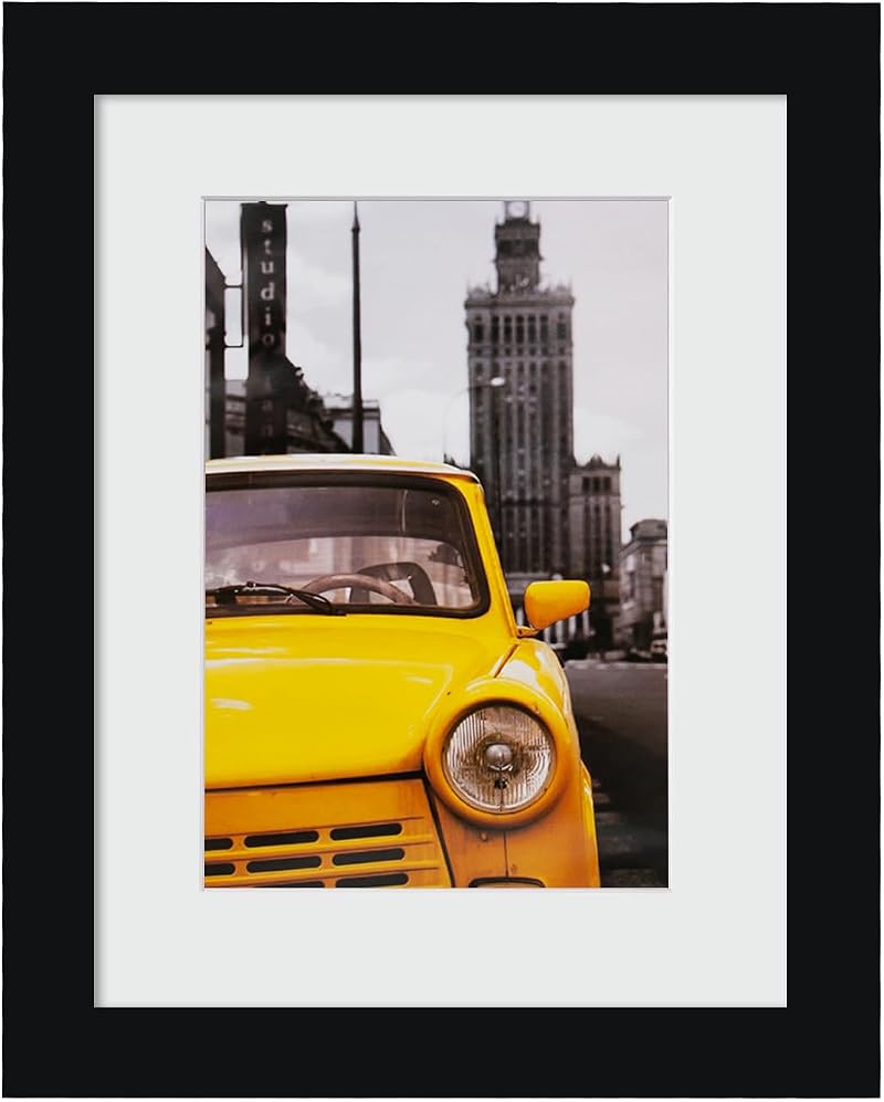EGOFINE 9x7 Black Solid Wood Photo Frame - Table Top & Wall Mount