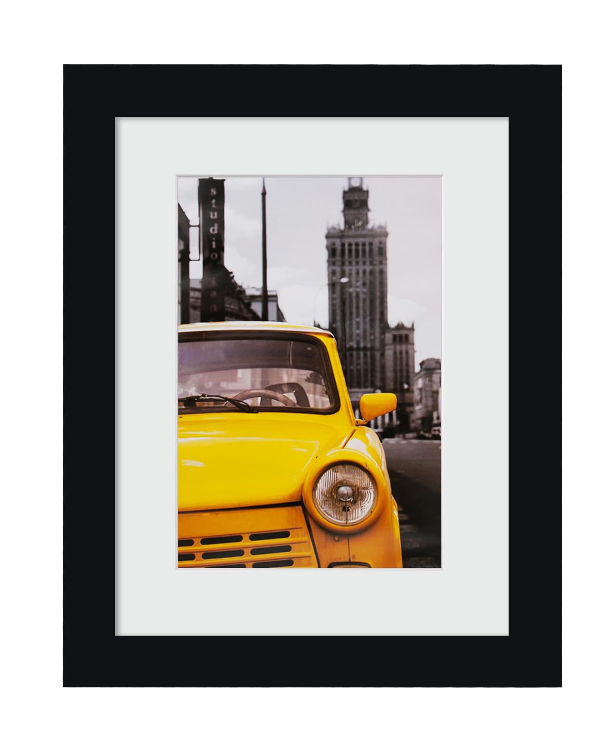 EGOFINE 9x7 inch Photo Frames Black - Made of Solid Wood for Table Top and Wall Mounting — image 1