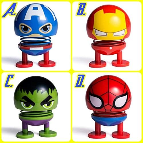 Innovative Marvel / Avengers Bobble Head with Stand & Mobile Holder for Car Dashboard, Office Desk or Table Top with Box... (Pack of 4)