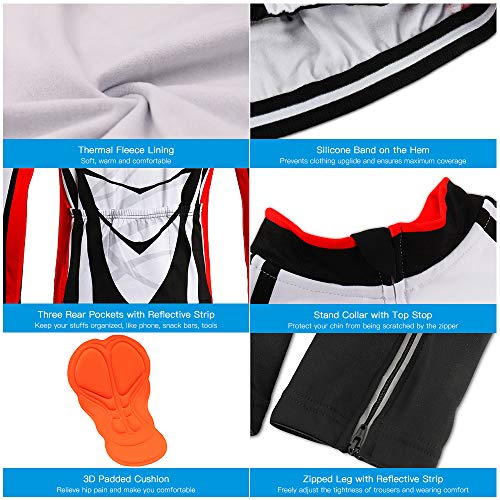 image for Lixada Men's Cycling Jersey Suit Winter Thermal Fleece Long Sleeve Mou