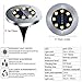 Solar Ground Lights - 8 LED Solar Garden Lights Outdoor Waterproof Sidewalk Disk Lights Solar Powered Landscape Lighting for Lawn Patio Pathway Yard Deck Walkway Flood Lights (8 Packs Warm White)