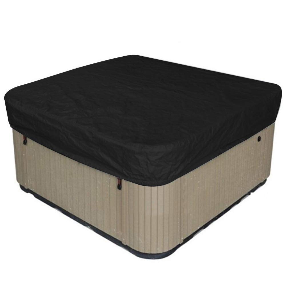 HEITIGN Waterproof 190T Polyester Square Hot Tub Cover Protector Outdoor SPA Covers 231x231x30cm(Black)