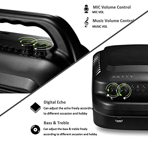 Portable PA System Wireless Microphone SD-90A 60W Bluetooth Karaoke PA Speaker Rechargeable Loud Speaker for Classroom, Party, Outdoors Or Stage Performance