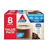 Atkins Gluten Free Protein-Rich Shake, Dark Chocolate Royale, Keto Friendly, 8 Count (Pack of 1)