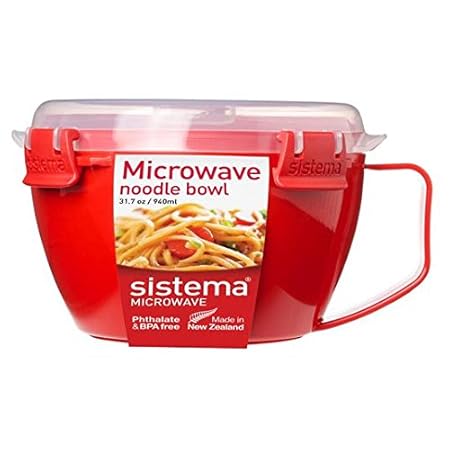 Sistema plástico Microondas Noodle Bowl 940ml, Rojo: Amazon.es: Hogar