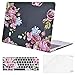 MOSISO Plastic Pattern Hard Shell & Keyboard Cover & Screen Protector Only Compatible with MacBook Air 13 inch, Deep Modena Flower