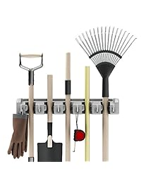 Stalwart - Soporte de herramientas y rastrillo con ganchos para garaje, armario o herramientas para colgar en casa o jardín, 75-ST6059