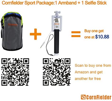 Cornfielder Running Sport Sweatproof Armband (Buy One Get One More Selfie Stick for Thanksgiving Day) for iPhone 5/5S/5C, iPod Touch 5, with Adjustable size, Safey Design, Suitable for Exercise, Gym, Jogging, Workout, Biking, hiking, canoeing, walking, horseback riding, gardening, golfing, shopping, rollerblading, downhill & nordic skiing, housework, and More (CFD_AB19 Grey Armband)