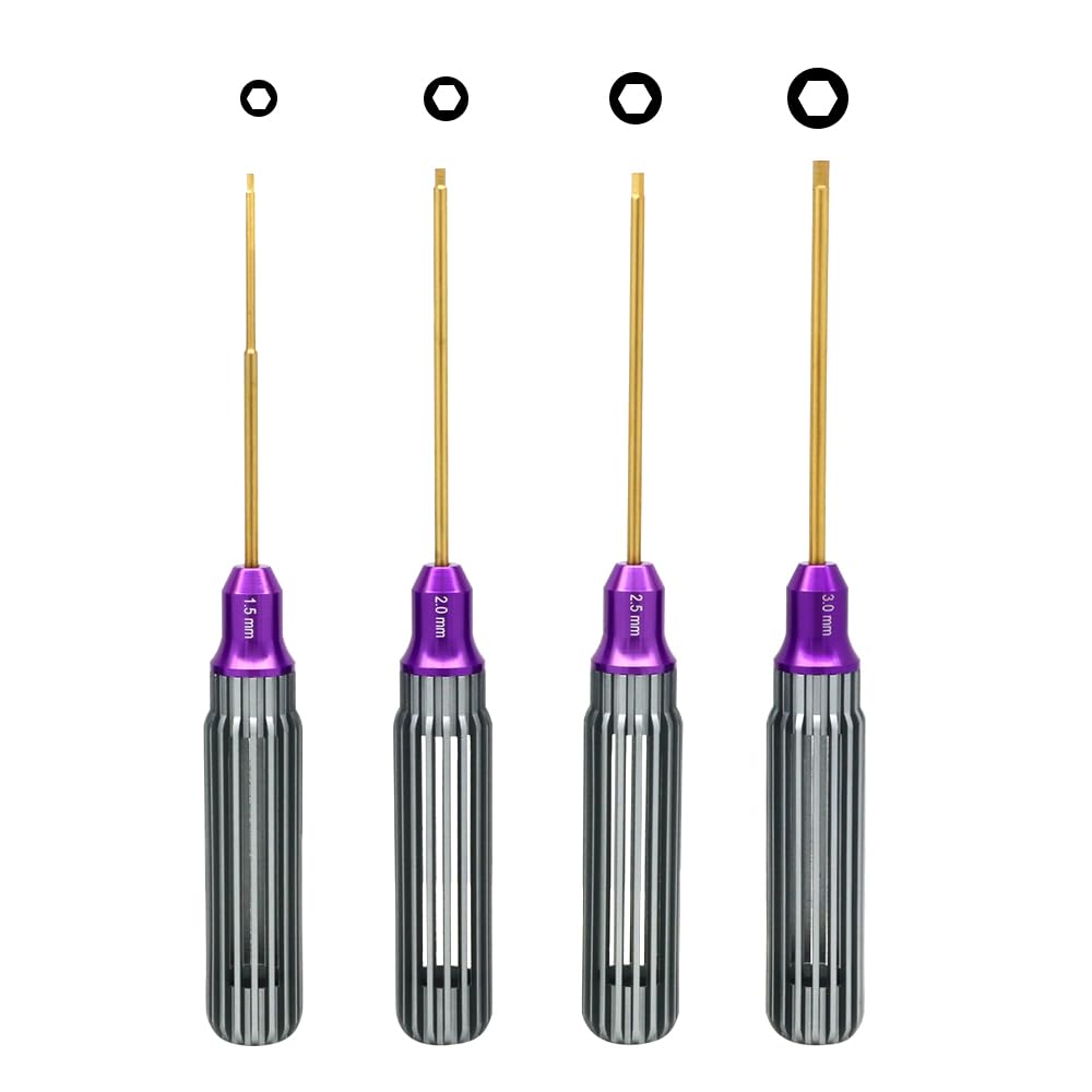 AneegFPV RC Tool Kit Screwdrivers Set,Durable Screwdriver Sets Multi-Size of Hex Screw Driver Set Hand Tool (4)